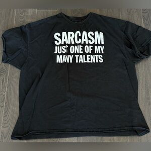Black Graphic T-Shirt with Sarcasm Print